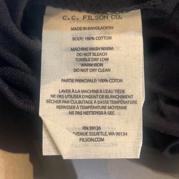 C.C.Filson L/S Outfitter Graphic T-Shirt , Long Sleeve , NEW Black - Picture 5 of 5